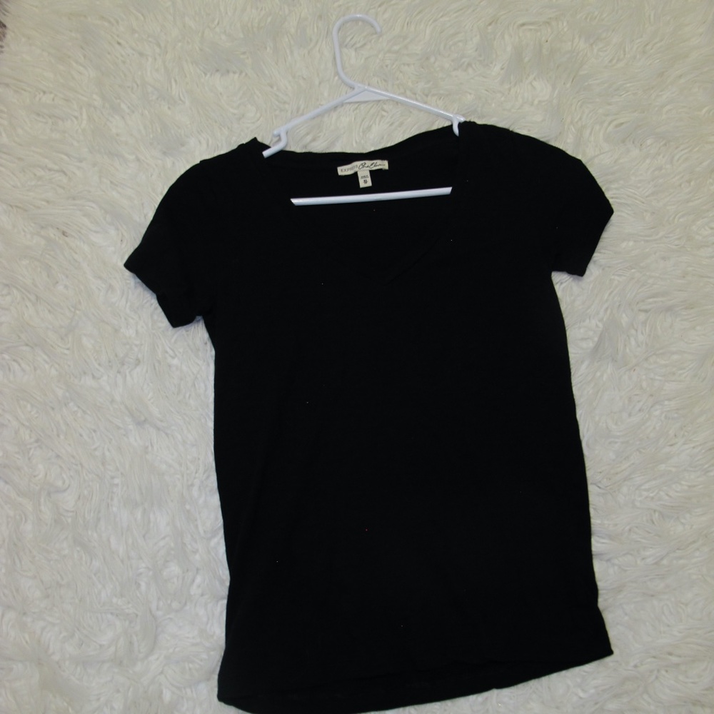 Women's Express staple Short Sleeve Black Shirt Top Size XS EUC - Picture 6 of 7